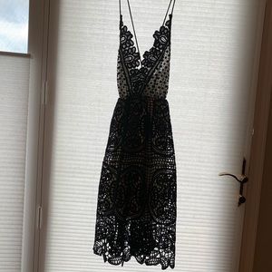 Gorgeous current black lace v-neck